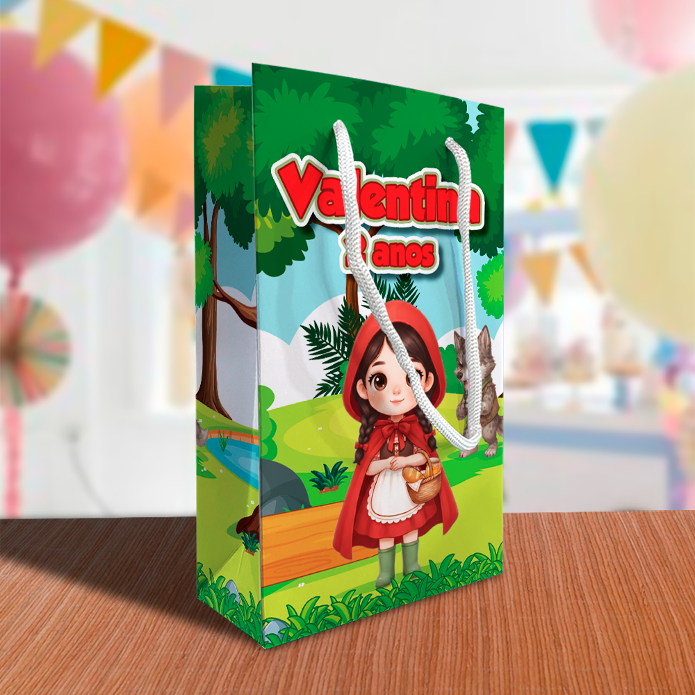 Sacolinha Chapeuzinho Vermelho Personalizada Festa Lembrancinha Kit Festa Sacola