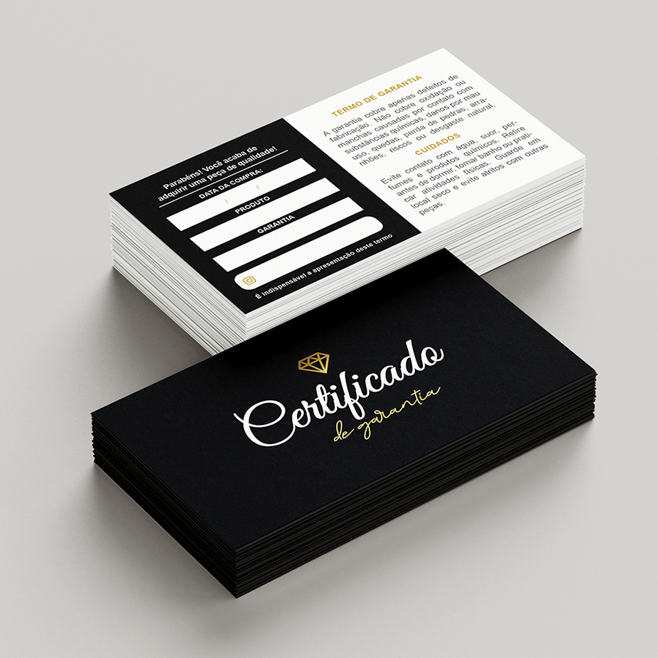 Certificado de Garantia e Cuidados - Acessórios e Semijoias — imagem 2 de 2