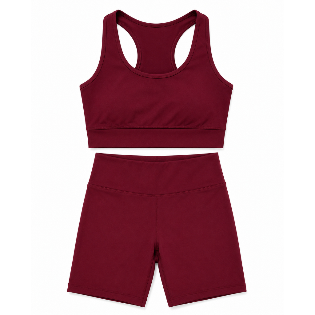 Conjunto Academia Top Sem Bojo + Short Cintura Alta Poliamida