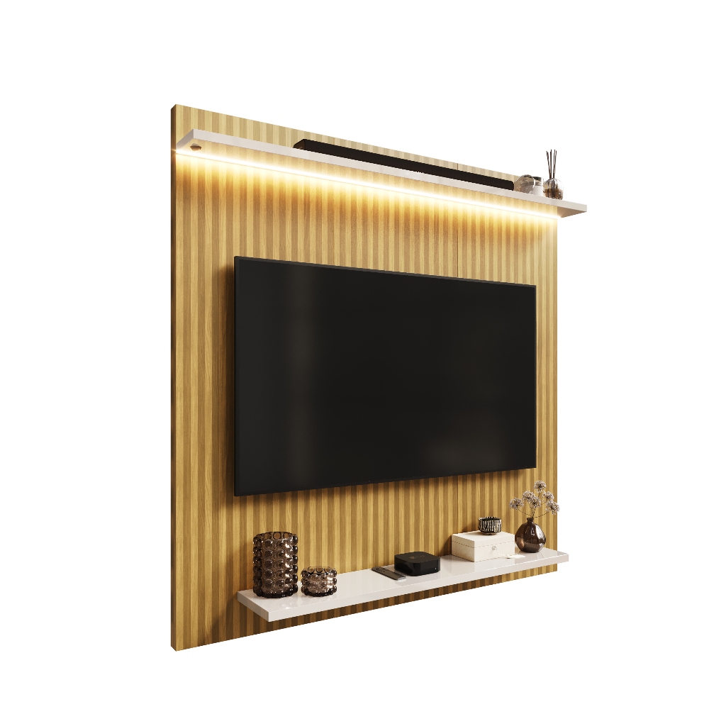 Painel para TVs 32” a 43” Polegadas com LED Neon Luxo – Modernidade e Sofisticação para Sua Sala