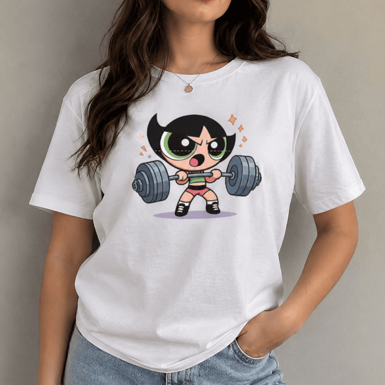 Camiseta Meninas Superpoderosas Academia Feminina Algodão Premium Estampada Casual
