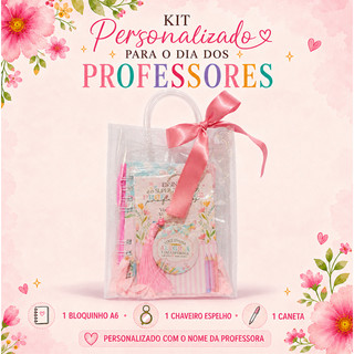 Kit Presente para Professores – Dia dos Professores / Datas Especiais 🍎✨ COM BLOQUINHO, CANETA E CHAVEIRO