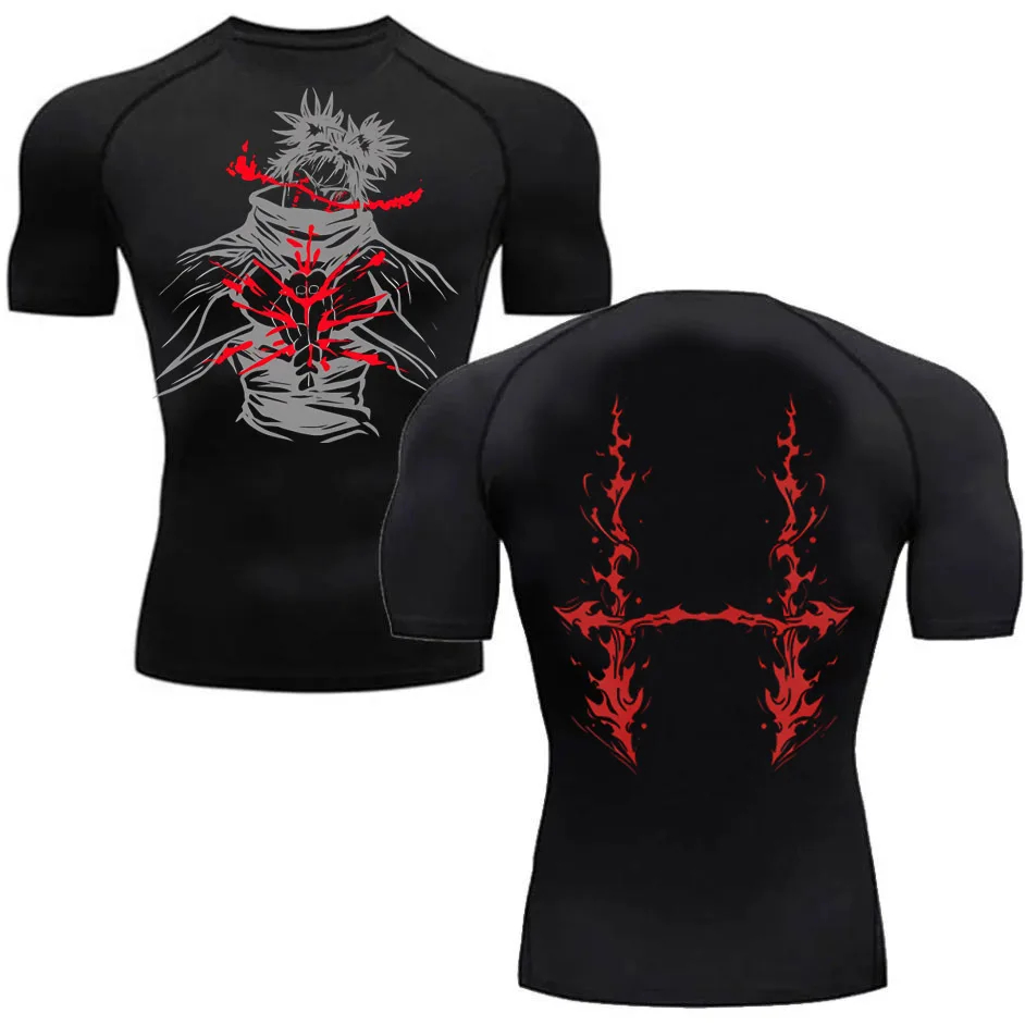 Camiseta De Compressao Masculina Esportiva Treino Choso Gojo Toji Jujutsu Kaisen Gym Academia