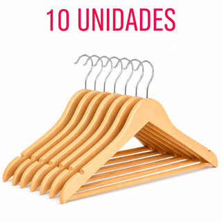 Kit 10 Cabides Para Roupas Organizador de Guarda Roupa cabides para roupas reforçado cabide de madeira