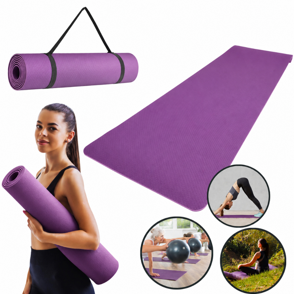 Tapete Yoga Colchonete Tatame Pilates Antiderrapante Dupla Face Bolsa Alça Exercício Casa