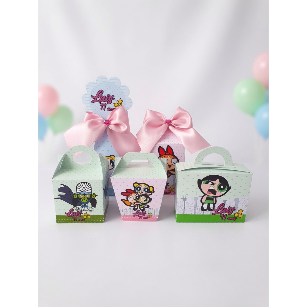 Kit Pegue e Monte Meninas Super Poderosas | Caixas Personalizadas para Festa Infantil | Lembrancinhas