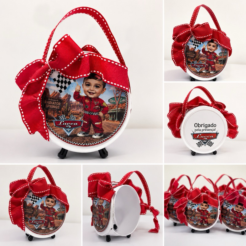 KIT TUBOLATA PERSONALIZADA TEMA CARROS - TUBOLATA BOLSINHA PARA LEMBRANCINHA
