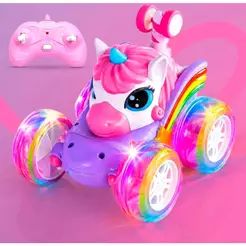 Carrinho de Controle Remoto Unicórnio 360 Brinquedos Menina Carros Giratórios