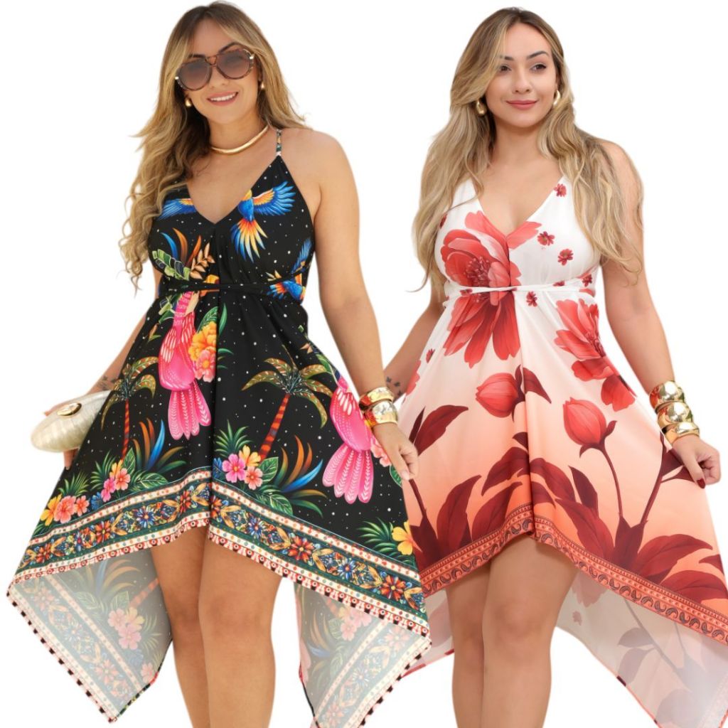 Vestido Feminino Lenço Verão Envelope Indiano Alcinha Soltinho Praia
