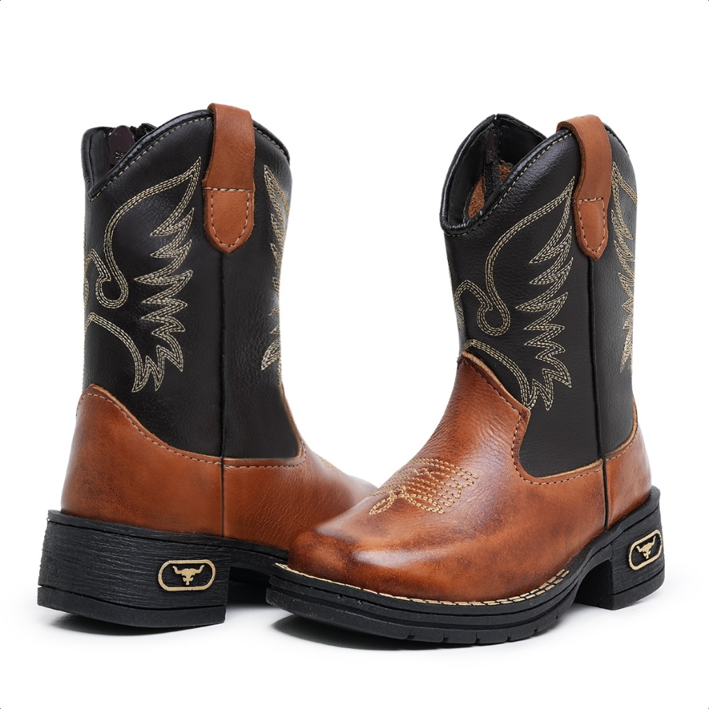 Bota Texana Infantil em Couro Legítimo (Country)