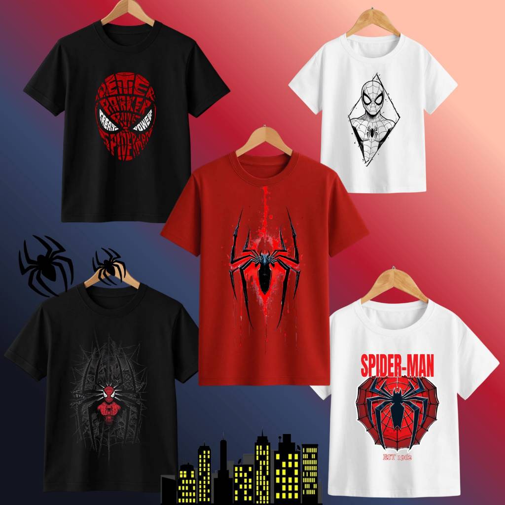 Camiseta Personagem Homem-Aranha Infantil Camisa 100% ALGODÃO Premium Festa Aniversario Confortável Lançamento Unissex