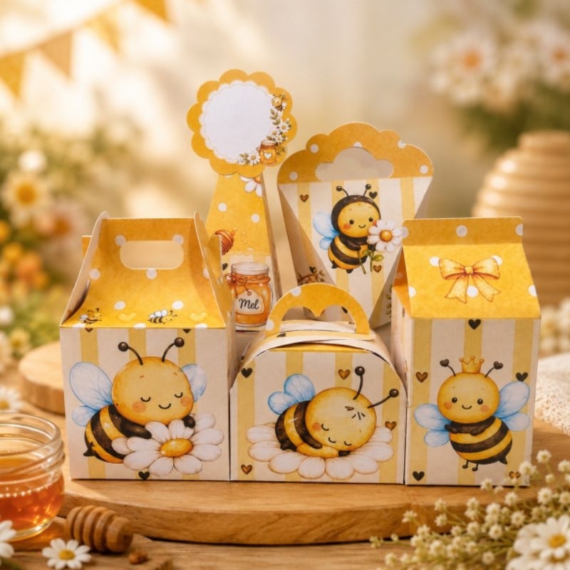 30 Caixinhas Personalizadas Abelhinha Lembrancinha Festa Infantil Aniversário