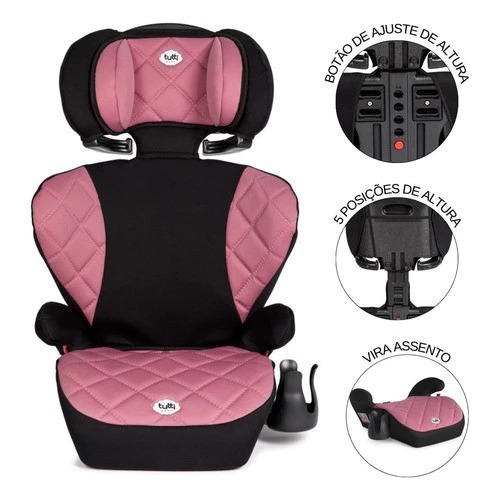 Cadeira De Carro Triton 2 em 1 Tutti Baby para 15 a 36 kg Cores Variadas com Apoio de Cabeça Ajustável