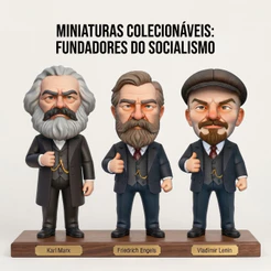 Miniaturas Históricas: Marx, Engels e Lenin - Bonecos (10cm) Colecionáveis Decorativos