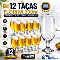 Jogo Taças de Vidro Floripa 300ml Cerveja Chopp Nadir