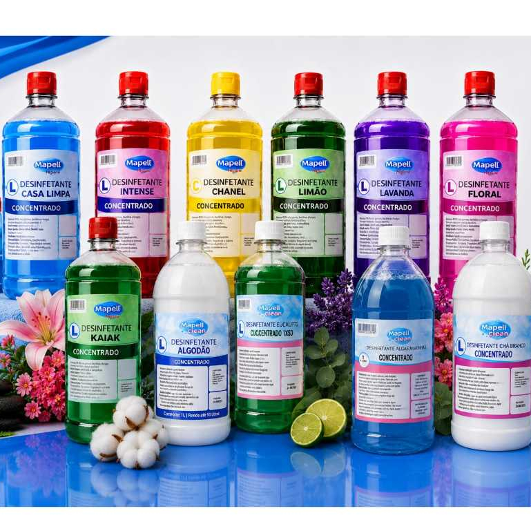 Desinfetante Concentrado 1 Litro Rende 50 Litros Limpeza Profunda Perfumado