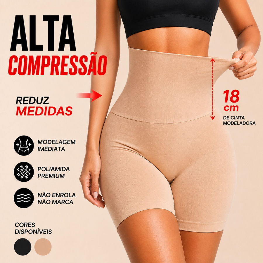 Short Cinta Modeladora Empina Bumbum Afina E Reduz Medidas Emagrecimento Efeito Lipo Anti Diástase