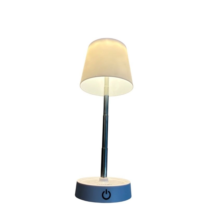 ￼Abajur Recarregável Touch Luminária Retrátil em Aço com Luz de Led Branco Quente Ajustável-USB
