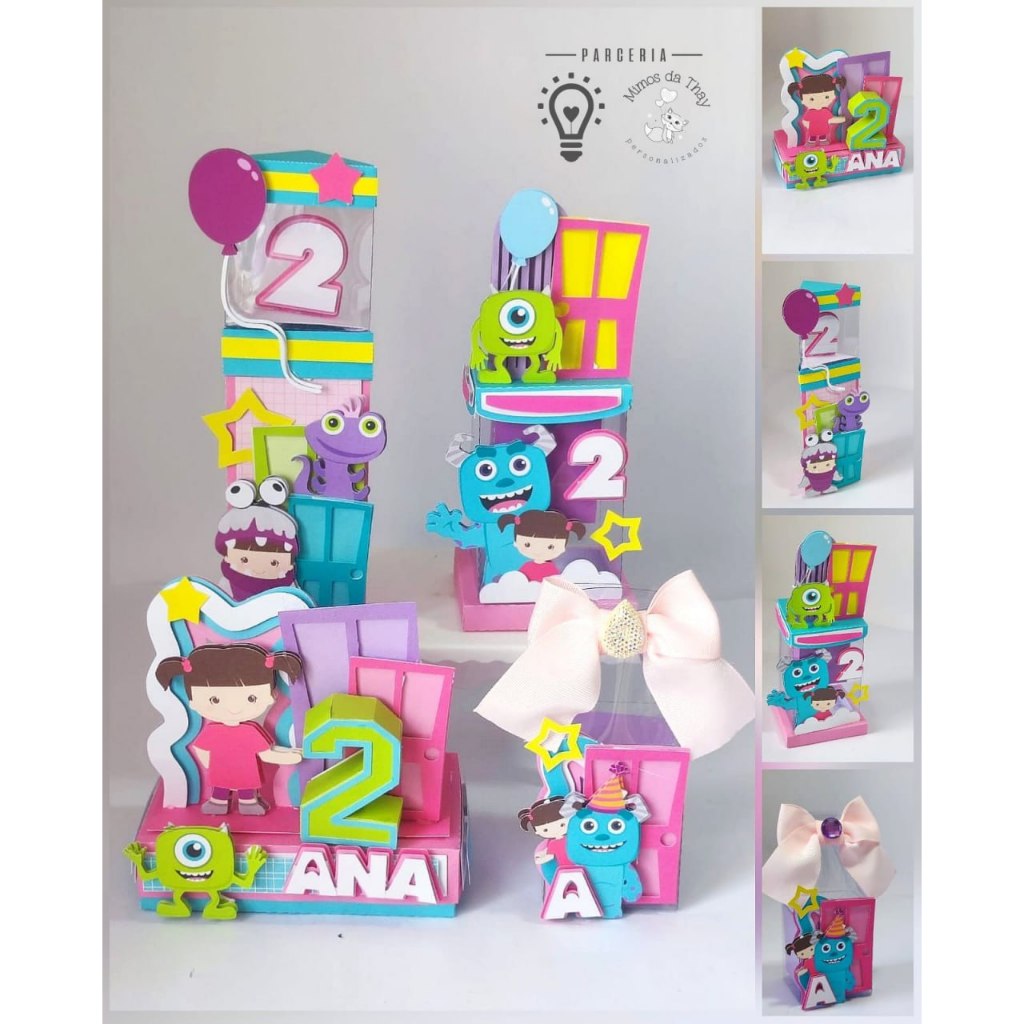 Kit festa- Monstros S.A.- Lembrancinha Personalizada – Caixinhas infantil Decoração Aniversário