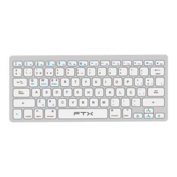 Teclado Sem Fio FTX FTXB1000 Bluetooth Ultra Slim Português Cinza