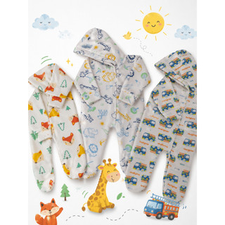 KIT COM 3 MACACÕES  CAPUZ BEBÊ SOFT QUENTINHO E MACIO- ESTAMPADO MENINO MENINA