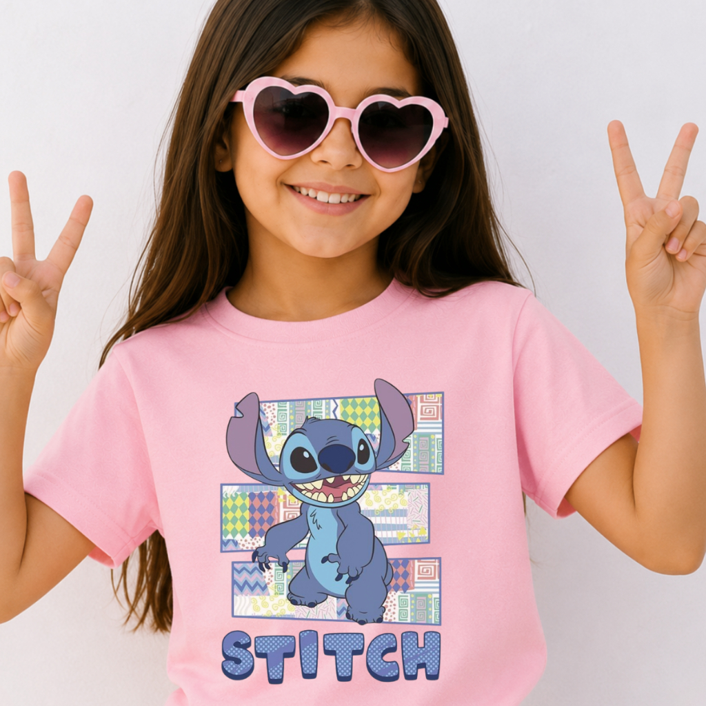Camiseta Infantil Stitch Blusa Menina Lilo & Stitch Infantil Juvenil 100% Algodão