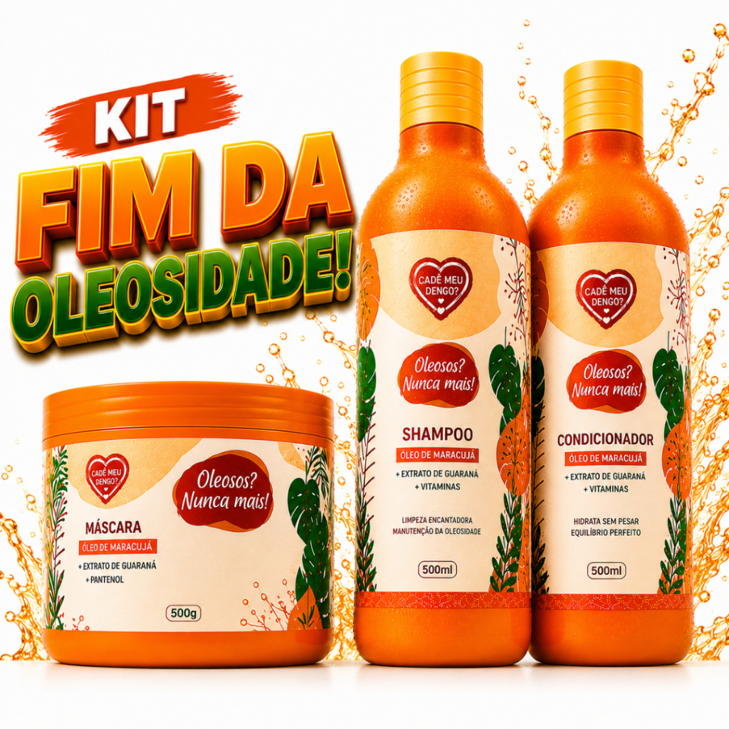 Kit Cabelo Oleoso Shampoo Condicionador Máscara 500ml Anti Oleosidade Limpeza Profunda