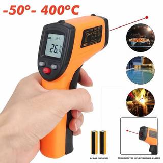 Termômetro Infravermelho Digital -50 a 400C Emissividade Ajustável Laser Profissional Culinário Automotivo