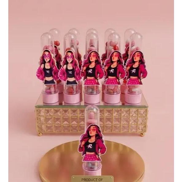 20 Tubetes  Emily Vick Festa Infantil com Aplique 12cm diversos temas lembrancinha