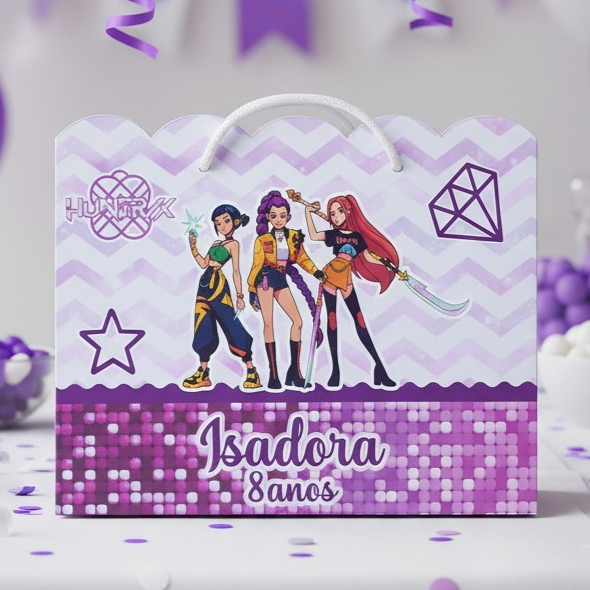 Sacolinha (G) Personalizada Lembrancinha Guerreira do Kpop.