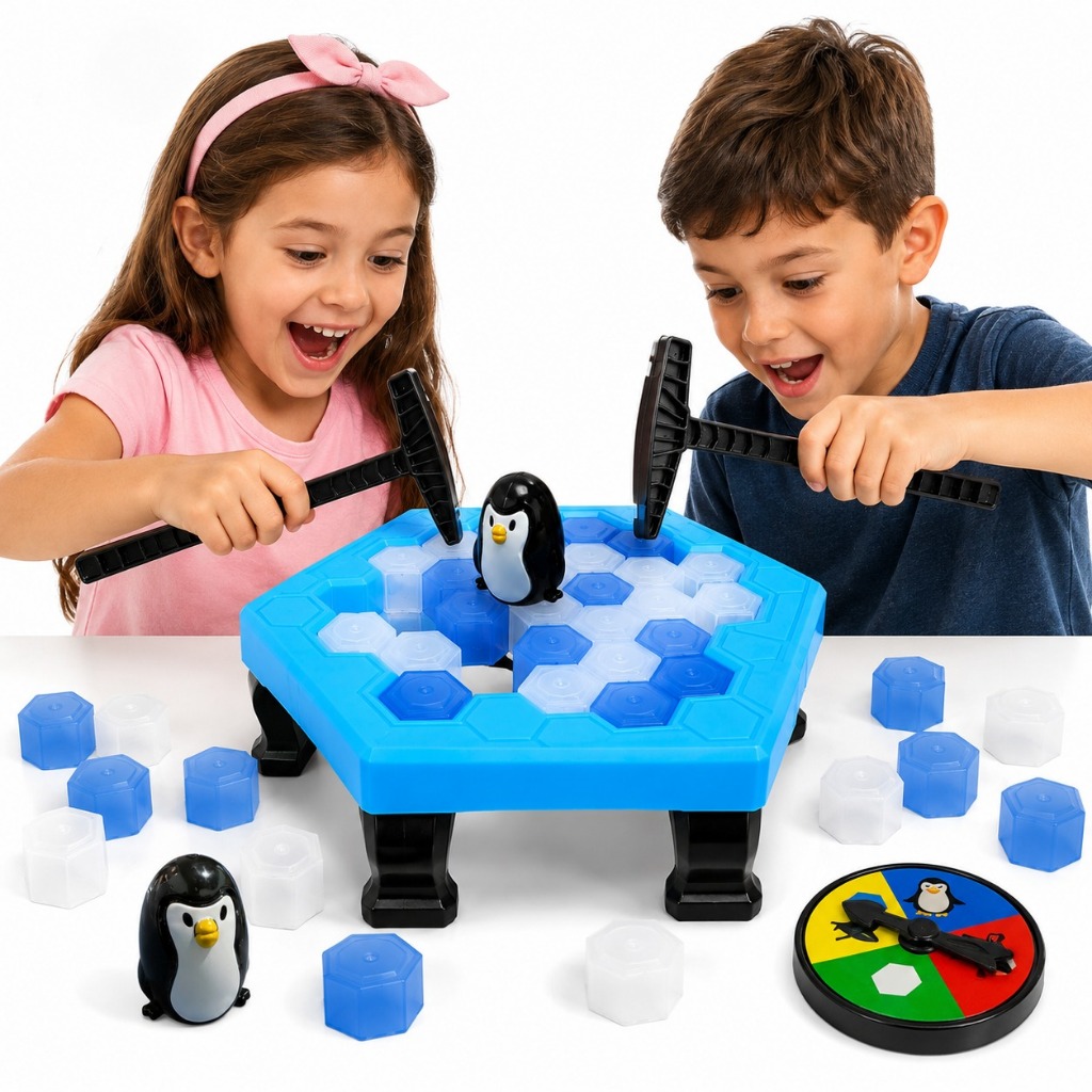 Jogo Pinguim Quebra Gelo Brinquedo Tabuleiro Grande Infantil