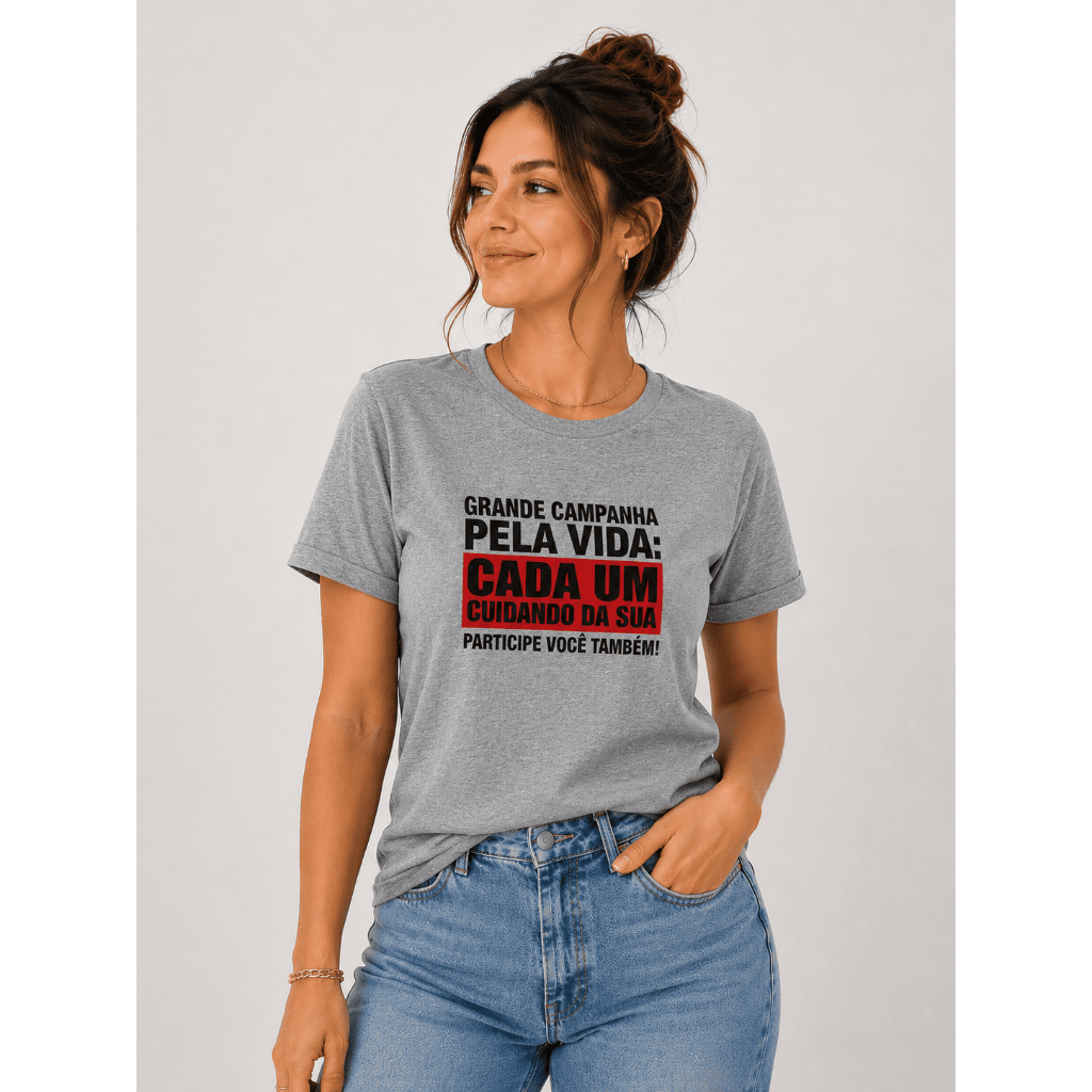 Camiseta GRANDE CAMPANHA Frase Engraçada Estampada Algodão Premium Casual Unissex — imagem 2 de 2