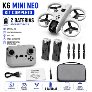 Drone K6 Mini Neo Camera com gimble HD 2 Baterias Mini Drone FPV Controle Remoto Drone Infantil