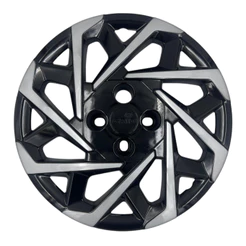 01 Calota Carlota Roda Aro 15 Vw Polo Track Virtus 2023 2024 2025 Preta com Prata