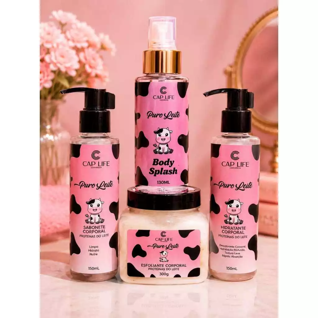 Kit Corporal Puro Leite Edição Especial Hidratante Esfoliante Body Splash Sabonete — imagem 1