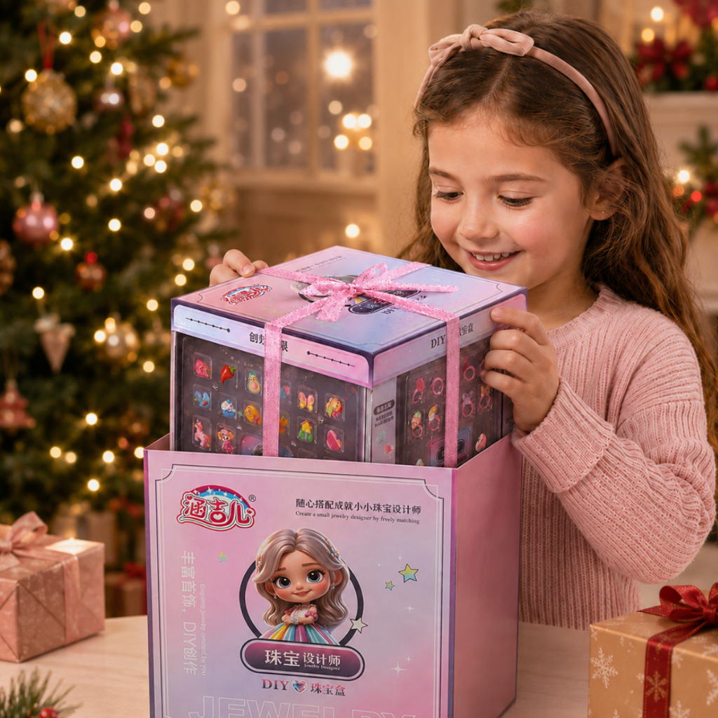 Kit Miçangas Infantil Com 1300 Peças Artesanato Presente Premium Natal Aniversário Diversão sem Tela Pulseiras