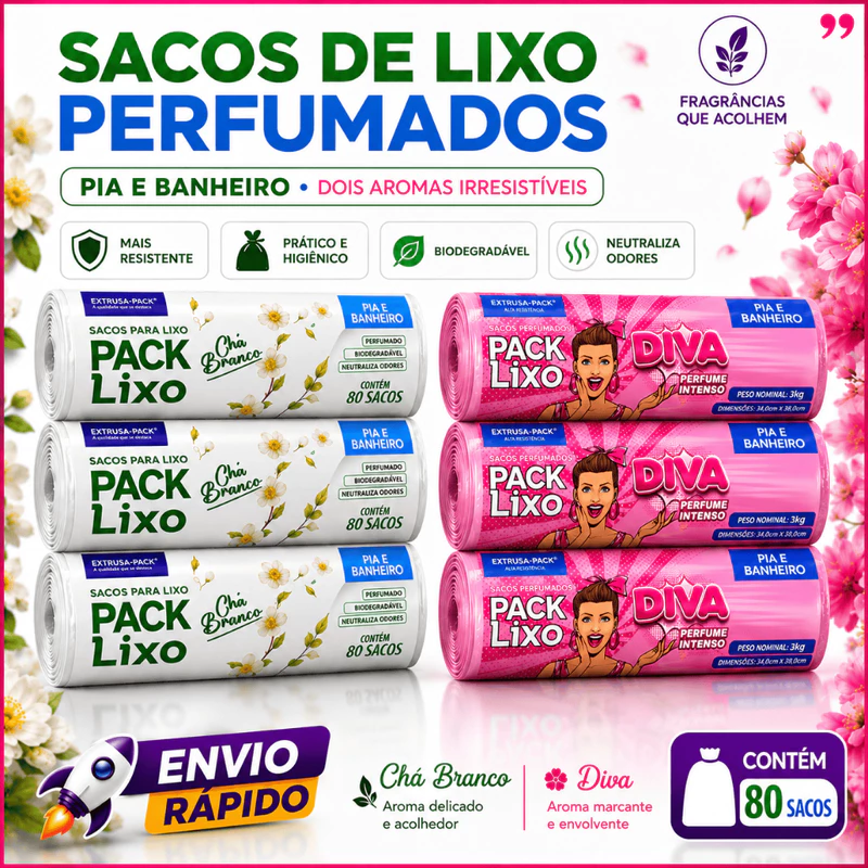 Sacos de Lixo Perfumados: 50% Off! 🛍️
