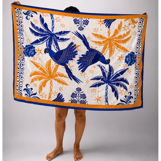 Canga moda praia pareo tropical estampas exclusivas COM COSTURA