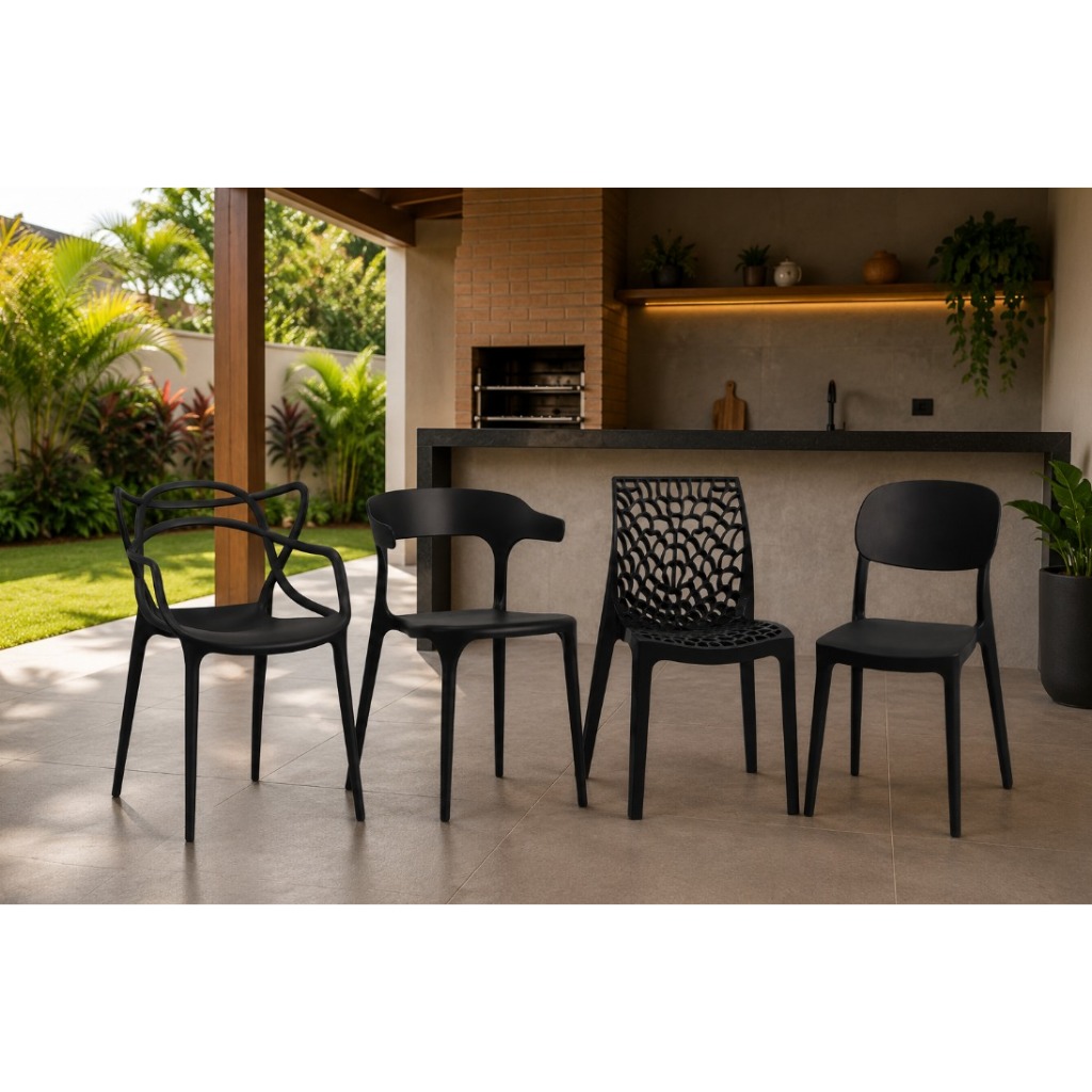 Kit 6 Cadeiras NANA, GRUVYER, CHIFRE ou ALLEGRA Design Moderno com · foto 2