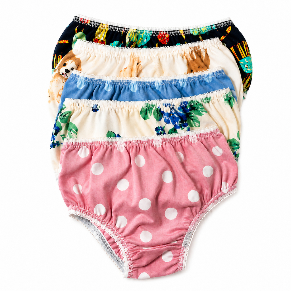 Kit Calcinhas Infantis Femininas Estampadas Confortáveis Cores Variadas P ao GG