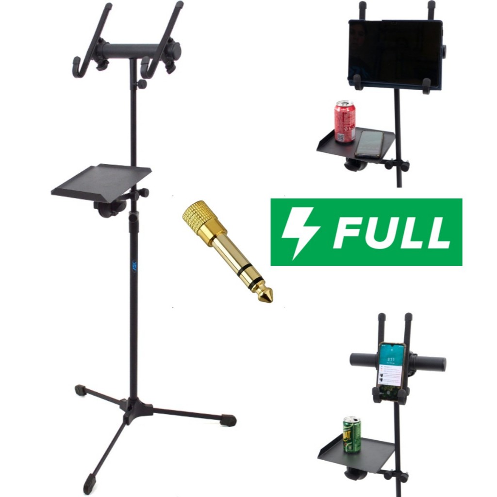 Suporte Articulado Para Tablet E Notebook Com Ponteira Banner Acompanha Plug P10 Dourado Bônus Exclusivo