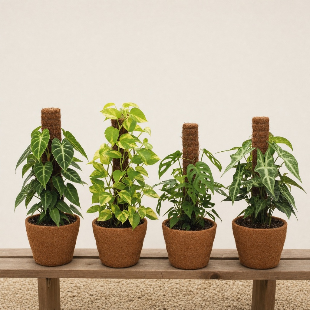 Tutor de Fibra de Coco 30cm Suporte para Plantas Trepadeiras Monstera Jiboia Filodendro Orquídea Samambaia