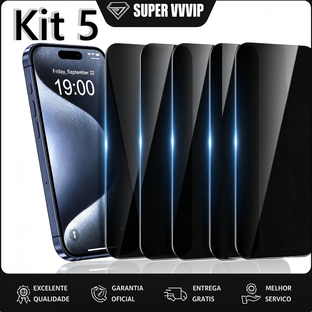 5 Pack 3D Anti Spy Privacy Tempered Glass for iPhone X XS XR 11 12 13 14 15 16 17 Pro Max