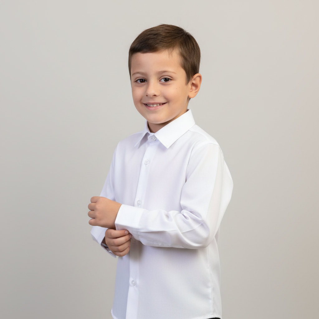 Camisa Social Manga Longa Para Bebês Casual Diversas Cores Infantil e Juvenil