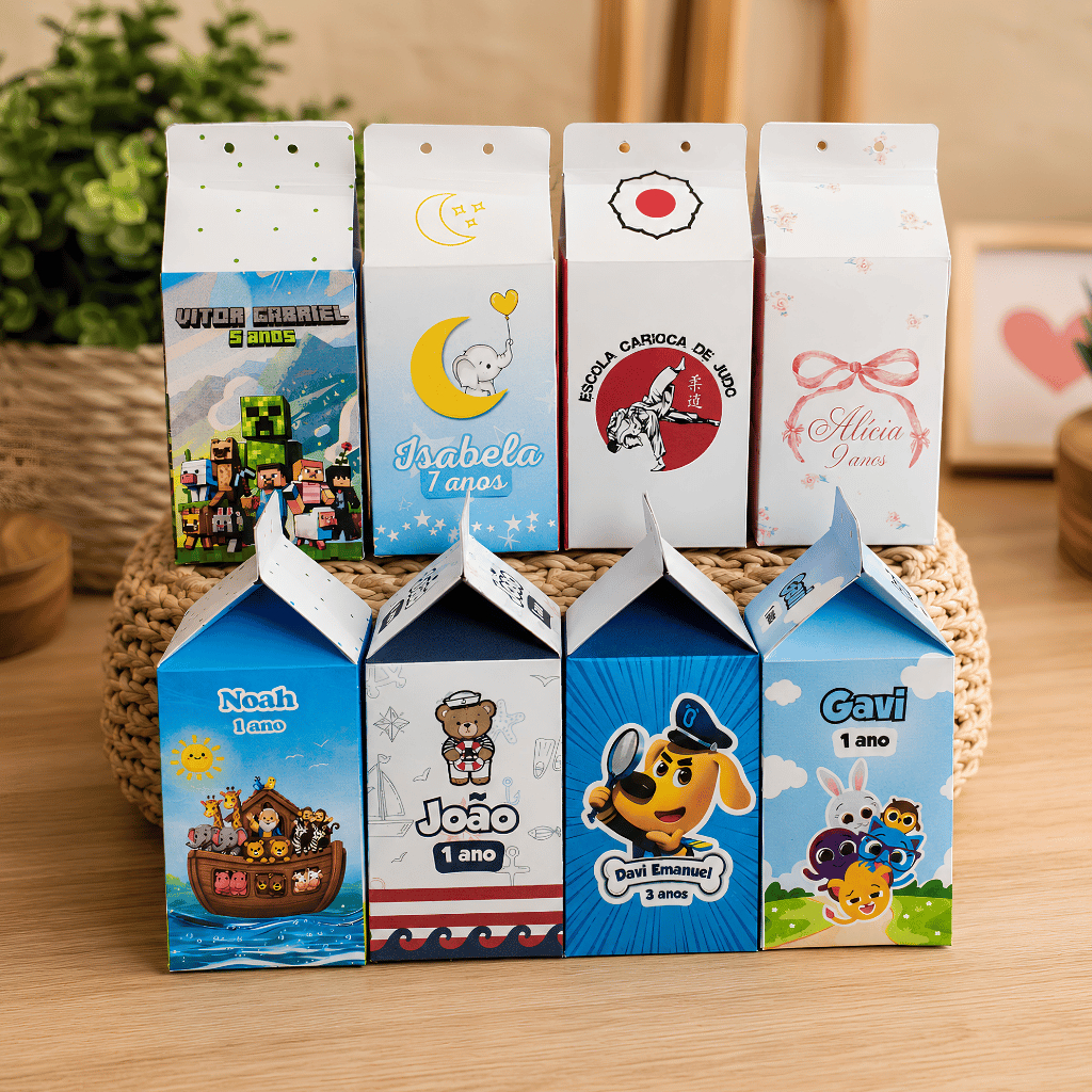 30 Caixinhas Milk para festa Personalizada qualquer tema  Lembrancinha para Aniversário