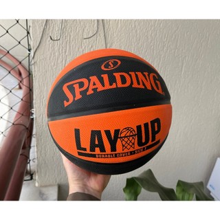 Bola De Basquete da Spalding Lay Up Tamanho 7 Preto E Laranja original