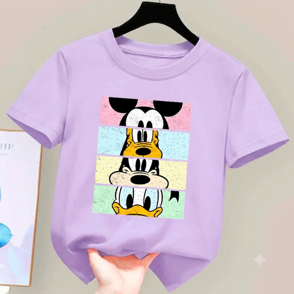 Camiseta De Algodão Infantil T-shirt Estampada Micke.y Personagens Tendencia