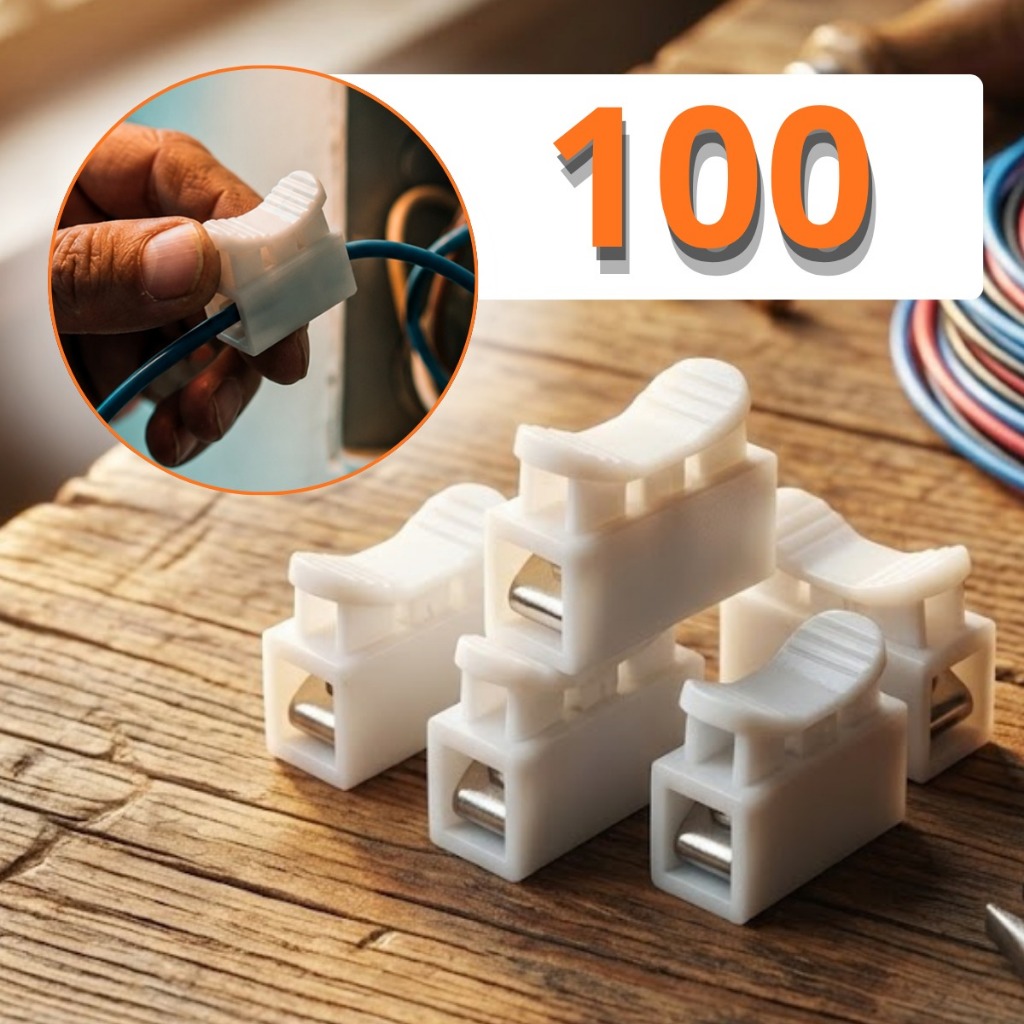Conector de Fio Elétrico Emenda Rápida 1 Via Alavanca Pressão