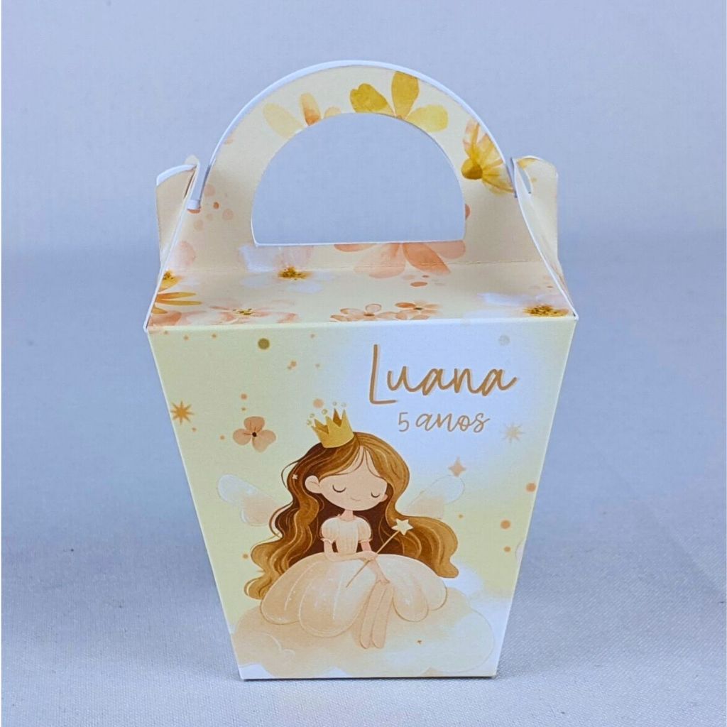Kit 10 a 80 Caixinhas Sushi Com Alça Princesas Cute Personalizada Para Lembrancinha Infantil de Festa Aniversario