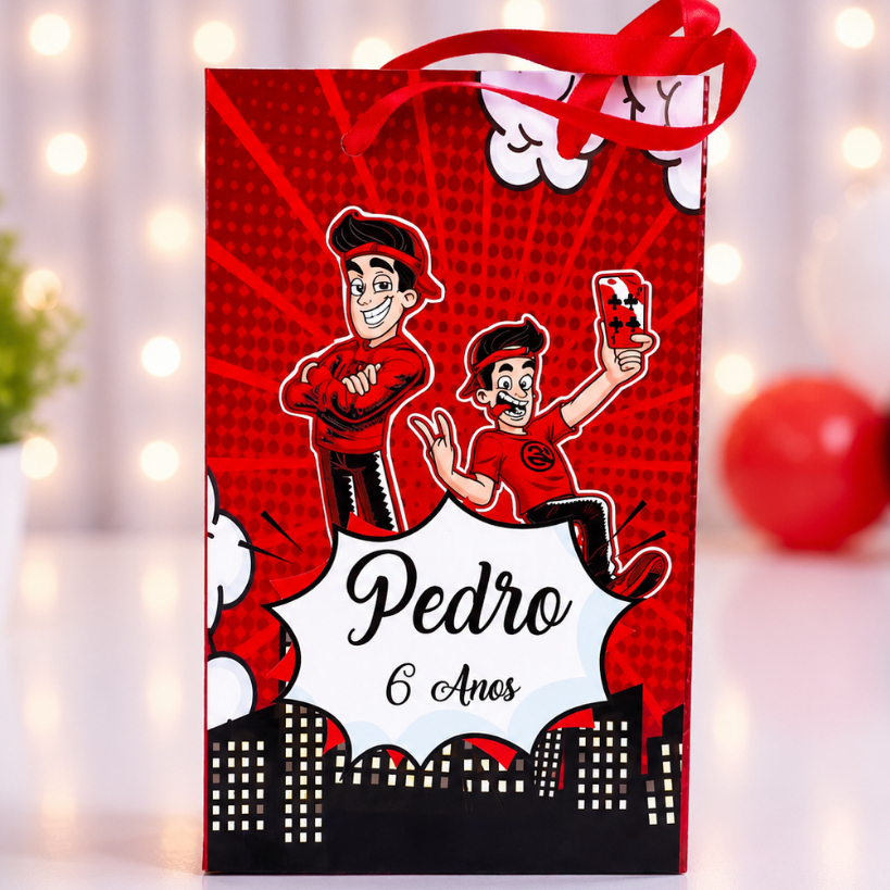 Sacolinha Personalizada Enaldinho Lembrancinha Festa Infantil aniversário surpresa Kit 10 a 40